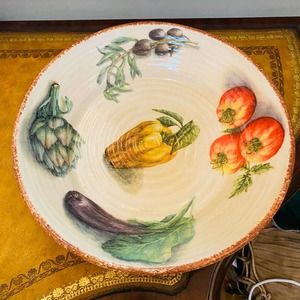 Williams Sonoma Jardin Potager 14" Large Made in Italy Serving Bowl